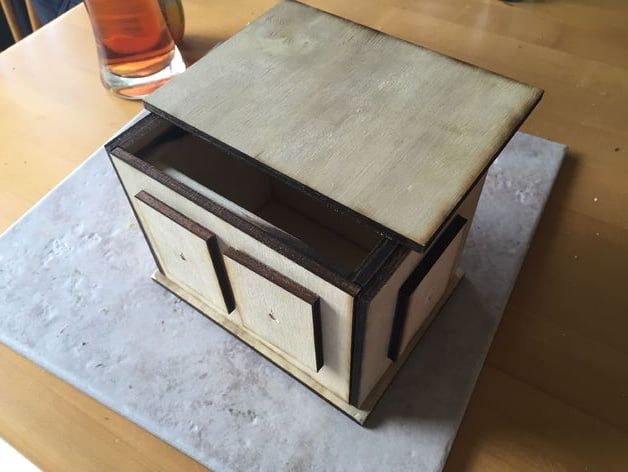 Laser Cut Wooden Storage Box with Lid CDR File