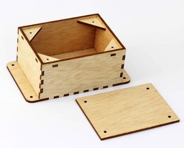 Laser Cut Wooden Storage Puzzle Box with Lid CDR File