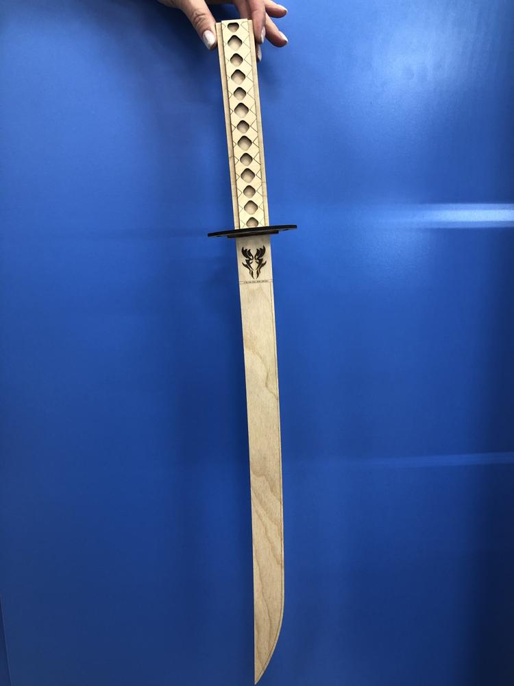 Laser Cut Wooden Sword Model Vector File