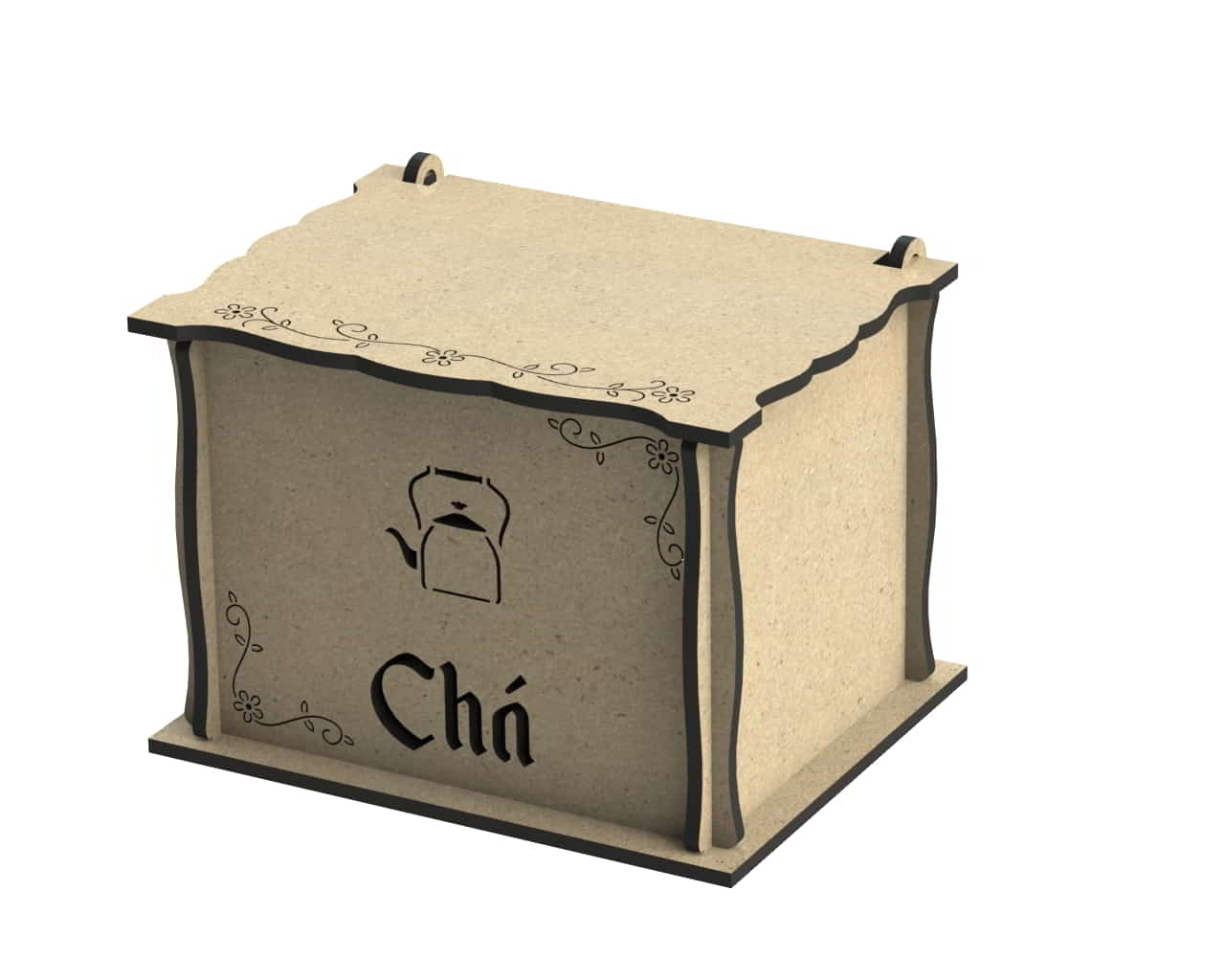 Laser Cut Wooden Tea Box, Plywood Organizer Box Vector File