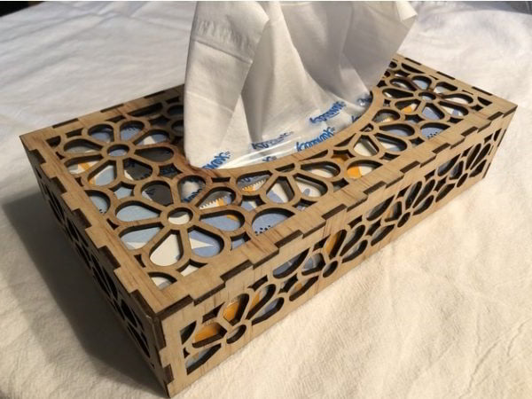 Laser Cut Wooden Tissue Box Vector File