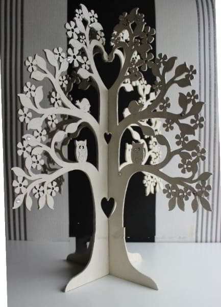 Laser Cut Wooden Tree Shape Jewelry Stand CDR and DXF Vector File