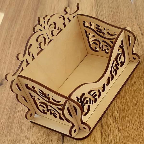 Laser Cut Wooden Visiting Card Holder Business Card Box CDR and DXF File