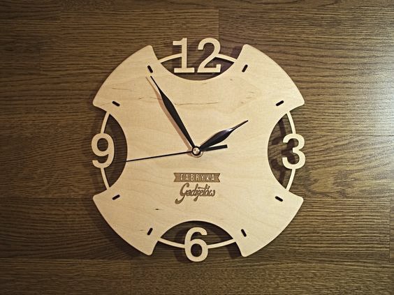 Laser Cut Wooden Wall Clock Free Download Vector Dxf File DXF File
