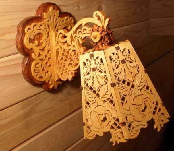 Laser Cut Wooden Wall Hanging Lamp CDR File
