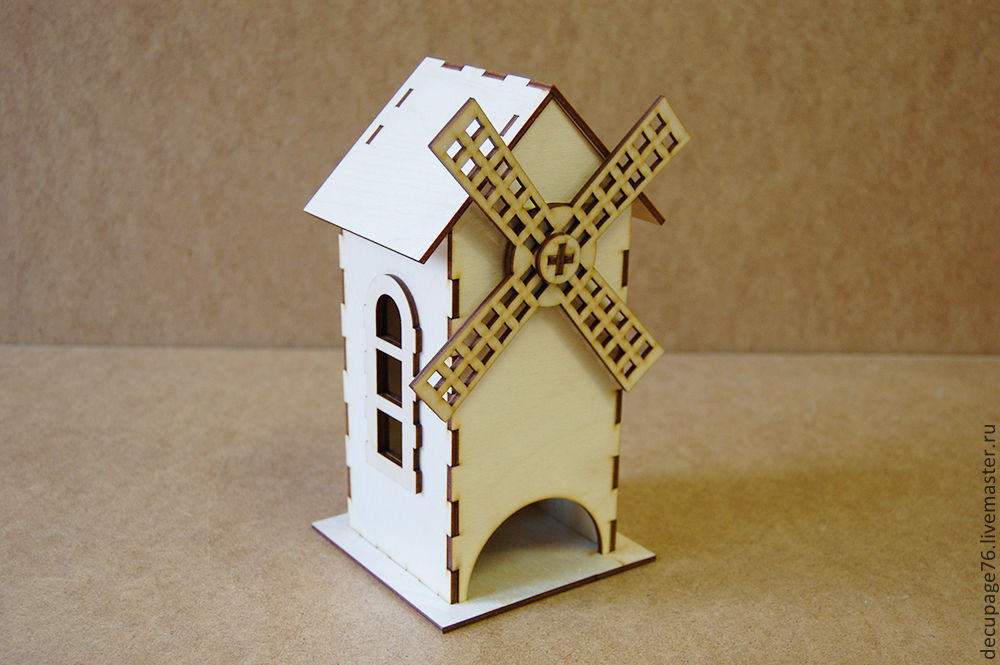 Laser Cut Wooden Windmill Tea House, Wooden House CDR, DXF and Ai Vector File