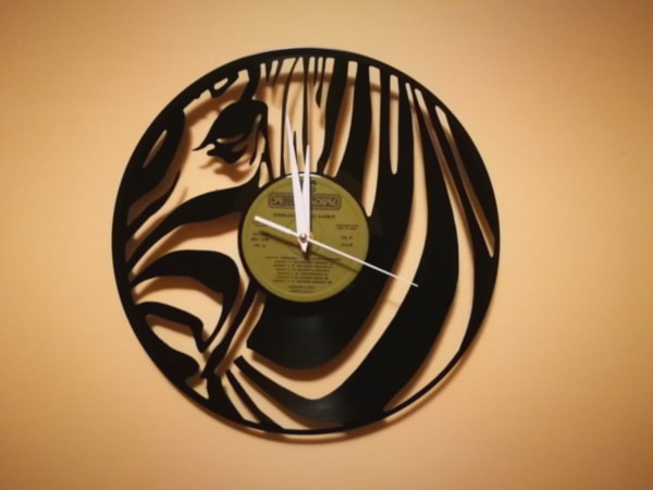 Laser Cut Zebra Vinyl Wall Clock DXF File
