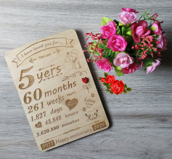 Laser Engraved Anniversary Wall Art Laser Cut Free CDR File