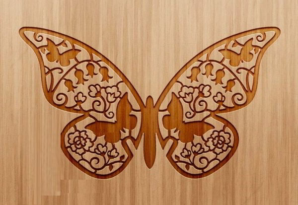 Laser Engraved Butterfly Design CDR File