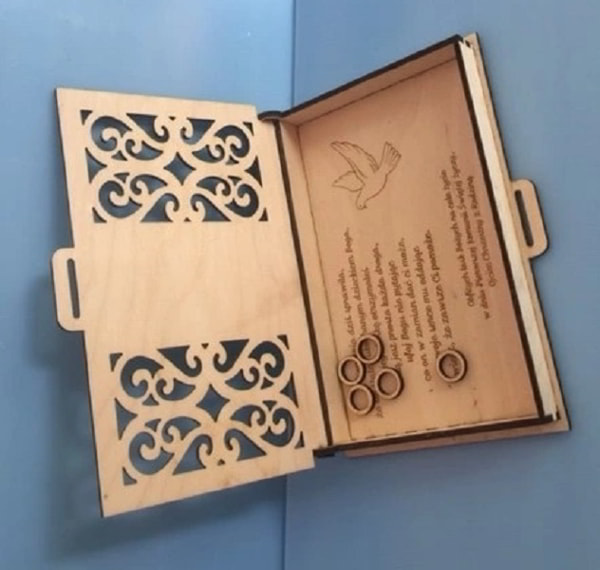 Laser Engraved Wood First Communion Jewelry Box PDF and CDR File