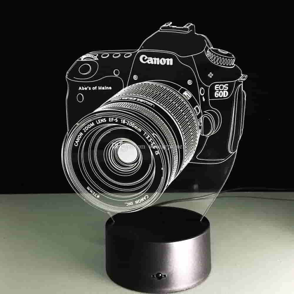 Laser Engraving 3D Illusion Camera Night Lamp Vector File