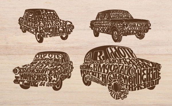 Laser Engraving Car Decoration for Room Wall Decor CDR File