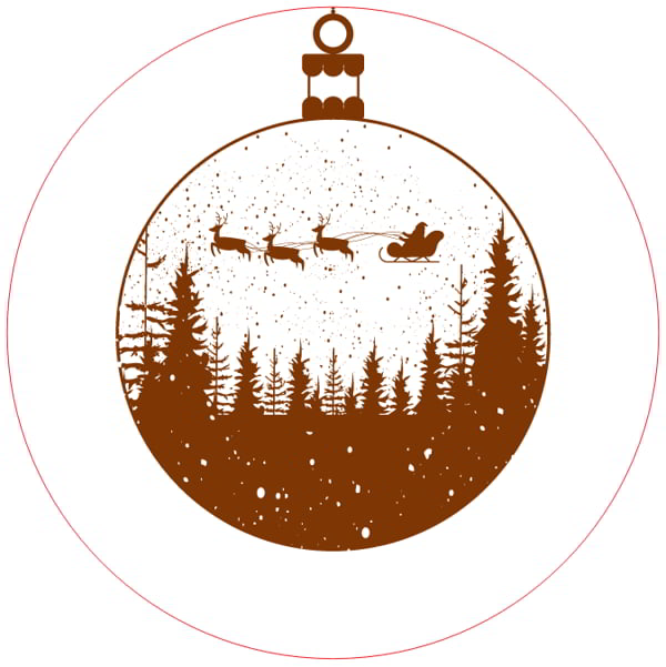 Laser Engraving Christmas Flying Santa Claus Sleigh Reindeer CDR File