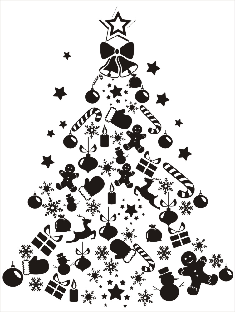 Laser Engraving Christmas Tree Ornament Free CDR File