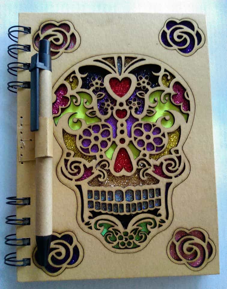 Laser Engraving Day of the Dead Notebook, Skull Book Cover Vector File
