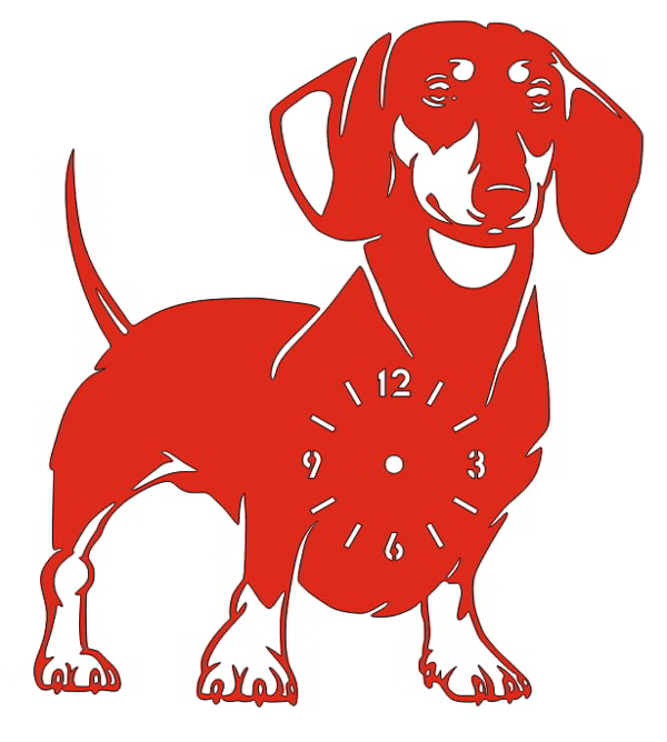 Laser Engraving Dog Silhouette Wall Clock CDR File