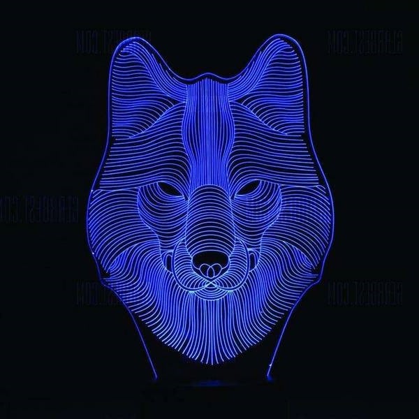 Laser Engraving LED Acrylic Lamp Wolf CDR File