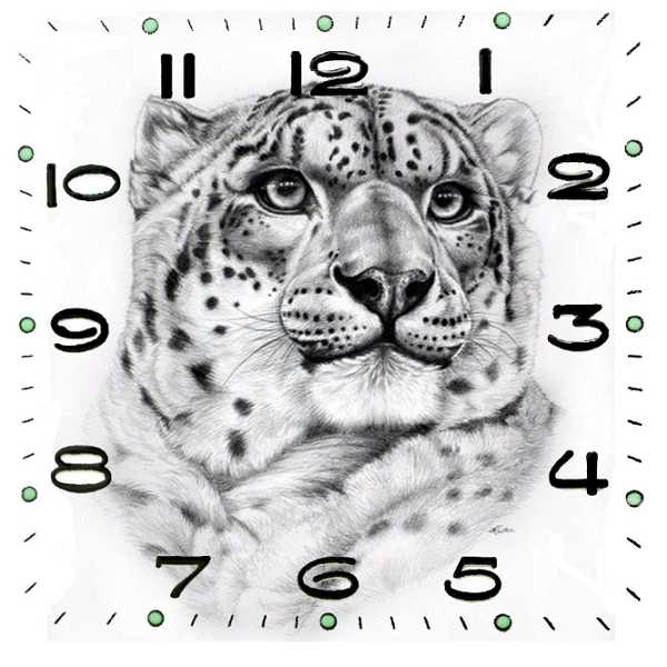 Laser Engraving Leopard Face Wall Clock Vector File