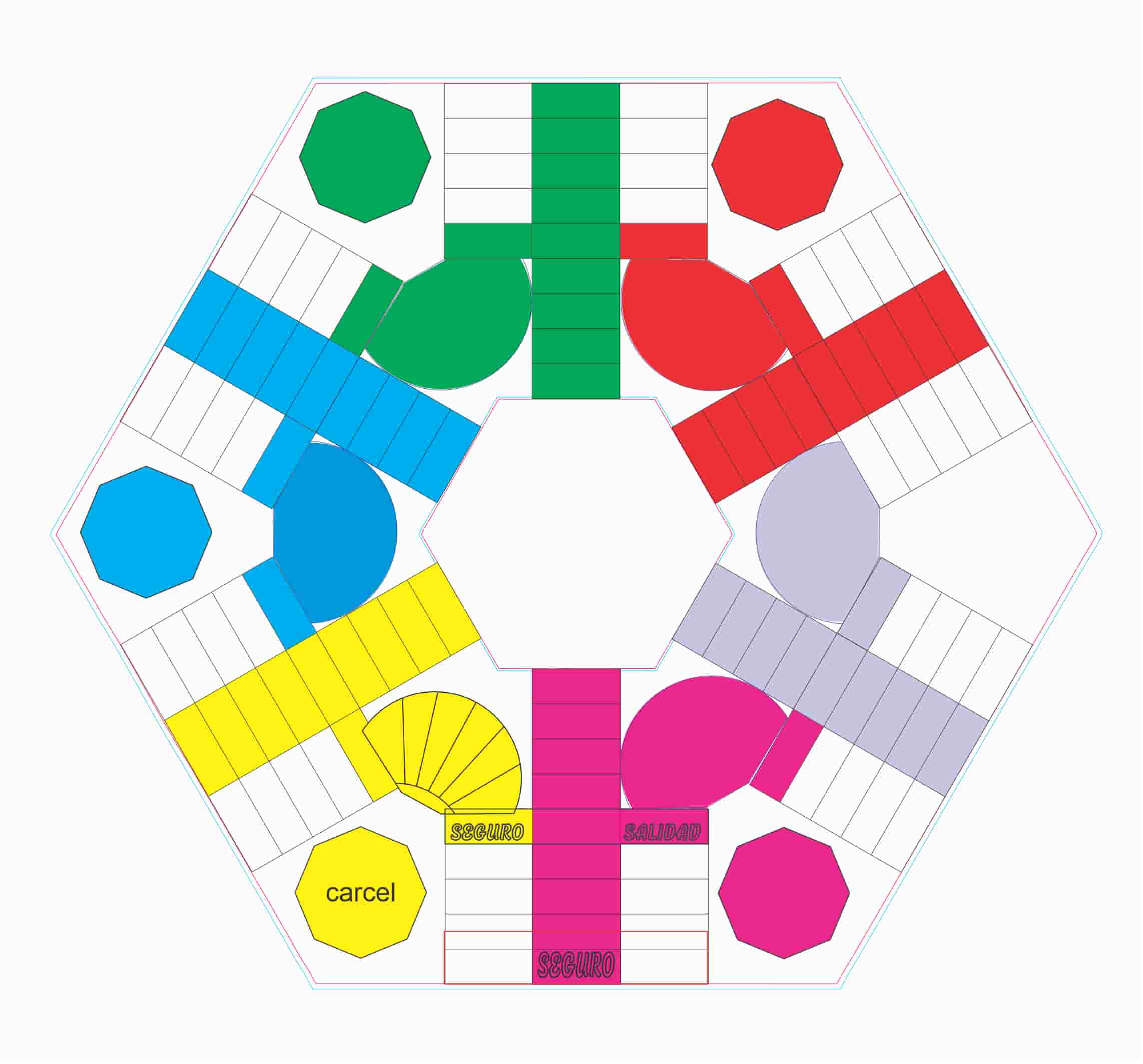 Laser Engraving Parcheesi Game for 6 CDR and DXF Vector File