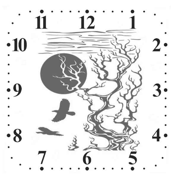 Laser Engraving Wall Clock with Tree Template CDR File