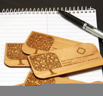 Laser Engraving Wood Business Cards Design CDR, EPS and Ai Vector File