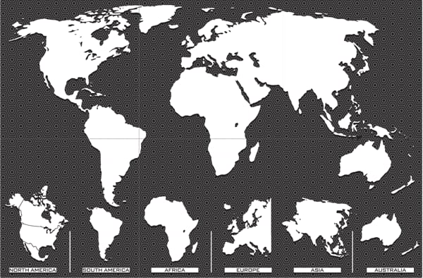 Laser Engraving World Map Wall Decor Ai Vector File