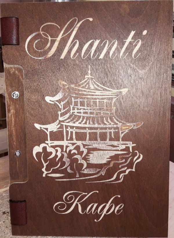 Leather Cover for Menu with Laser Engraving Design DXF File