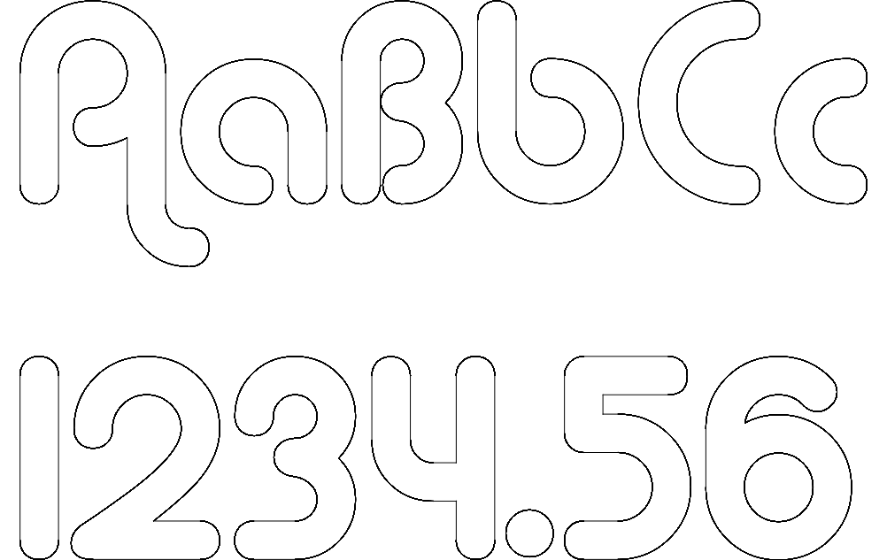 Letters and Numbers Free DXF Vectors File