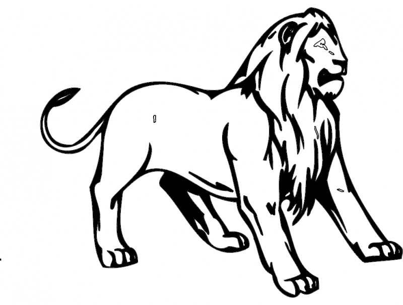 Lion Animal Mascot DXF File Free Download | Vectors File