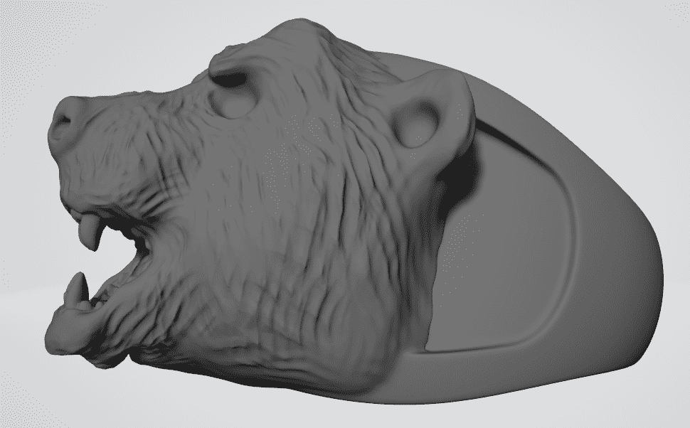 Lion Face Men’s Ring 3D Jewllery Model STL File