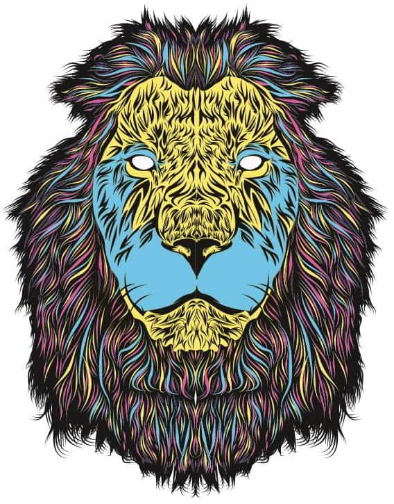 Lion Face T-Shirt Print Template Free Vector