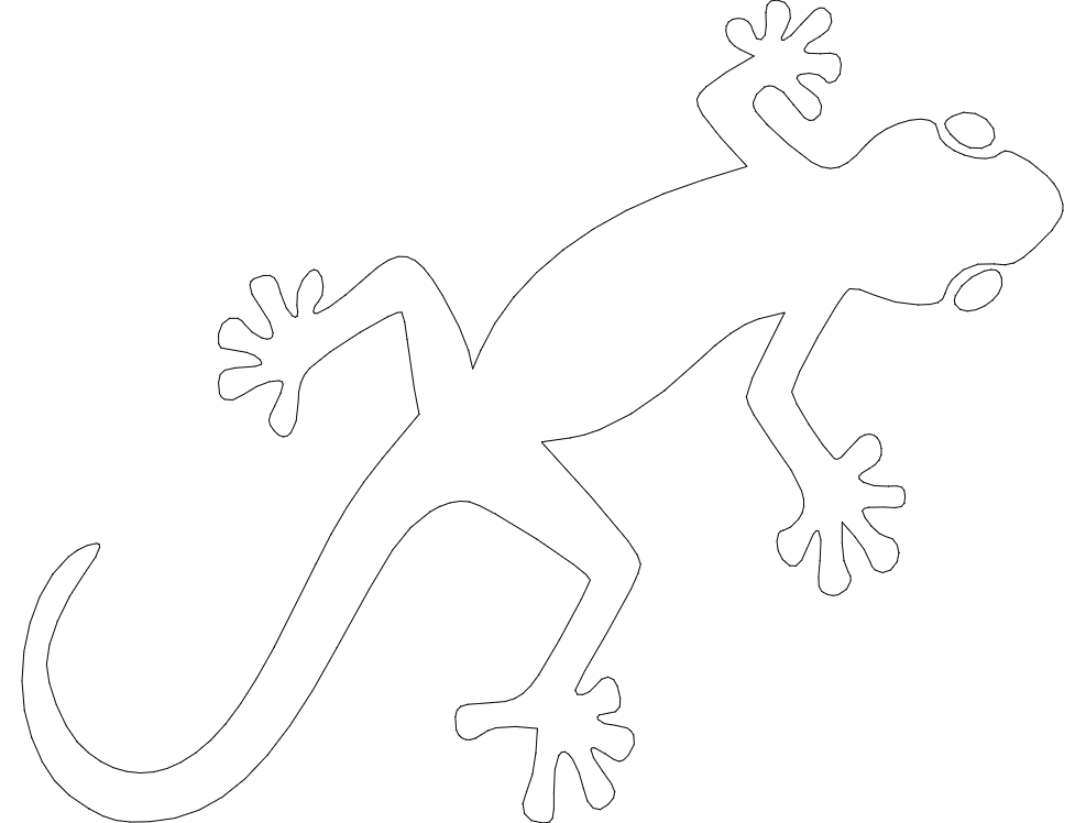 Lizard Animal Line Art Drawing Vector Free Download DXF File