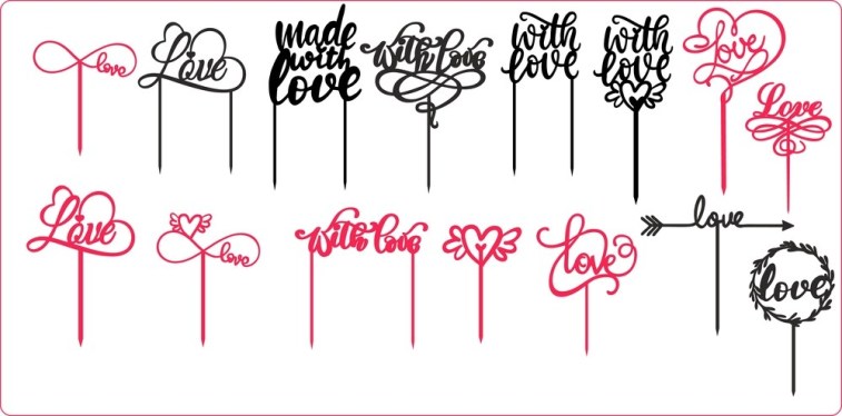 Love Cake Toppers Free Vector CDR File