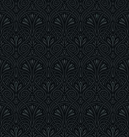 Luxurious Black Damask Patterns Free Vector