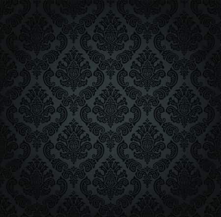 Luxurious Black Damask Patterns Design Free Vector