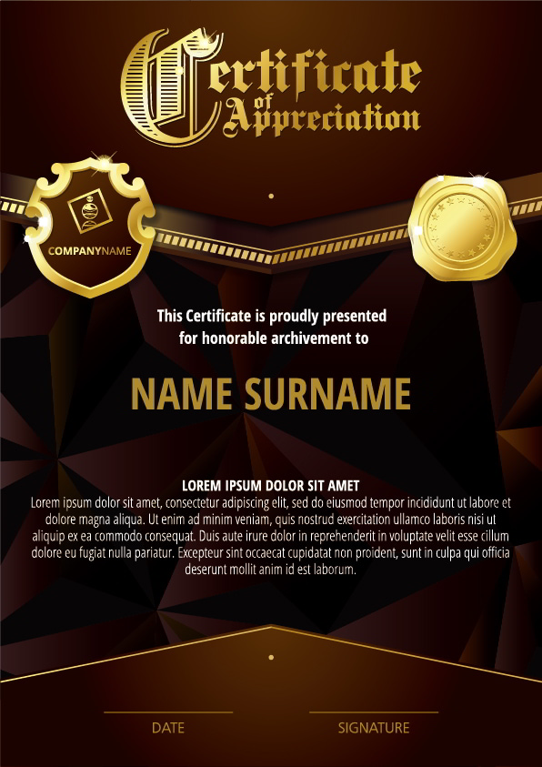 Luxury Diploma and Certificate of Appreciation Template Vector Design