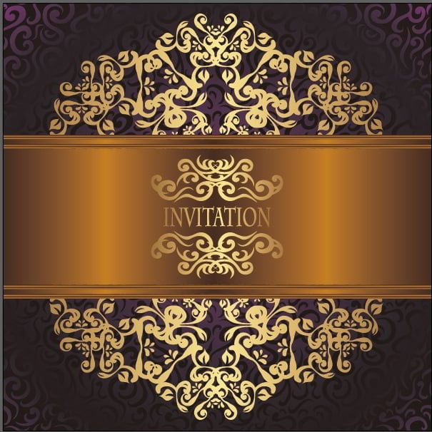 Luxury Gold Invitation Card Design Template Free Vector