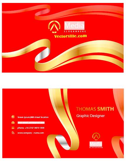 Luxury Wavy Business Card Design Vector File