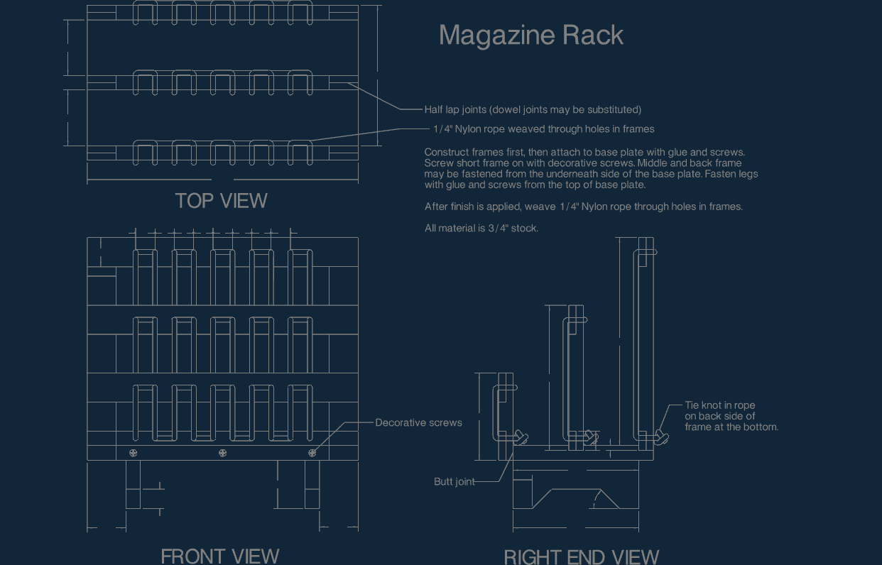 Magazine Rack DXF File
