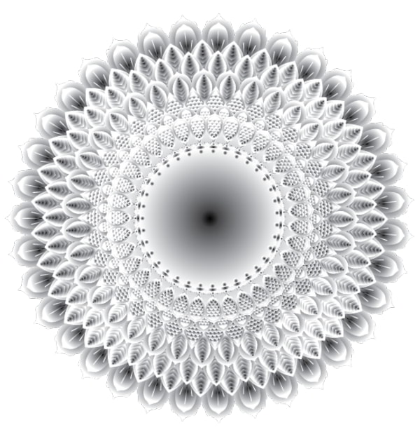 Mandala 3D Illusion Black Design Elements Free Vector