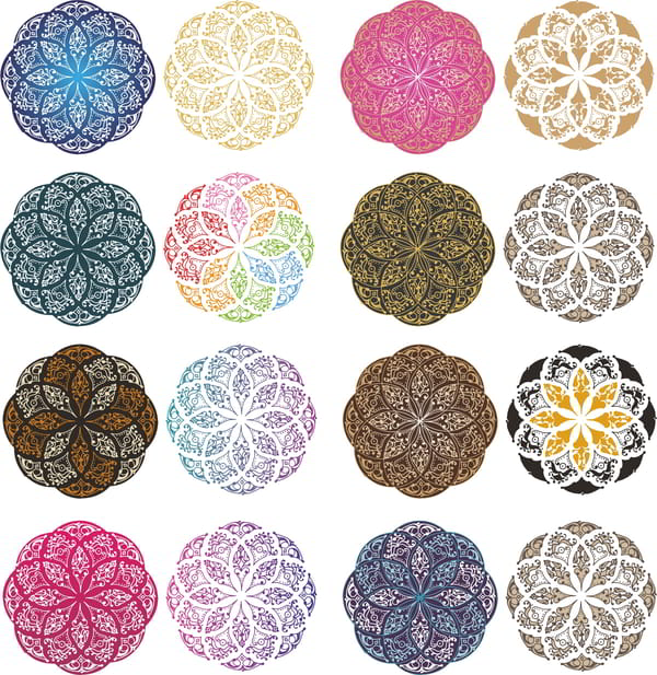 Mandala Color Set Ornament CDR File