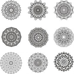 Mandala Design Set for Print Or Laser Engraving Machines DXF File