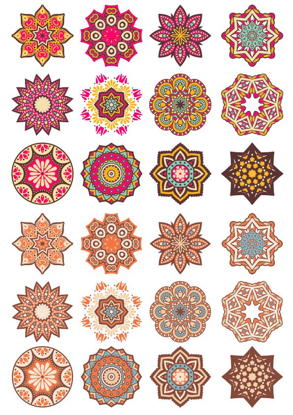 Mandala Pattern Doodle Round Ornaments Template CDR File