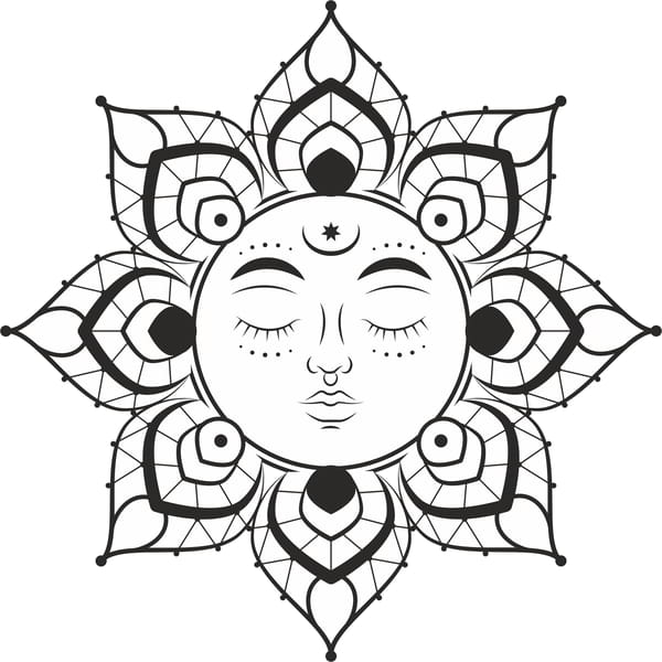 Mandala Sun Vectors File CDR File