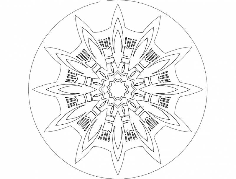 Mandala Template 7 Ornament DXF File