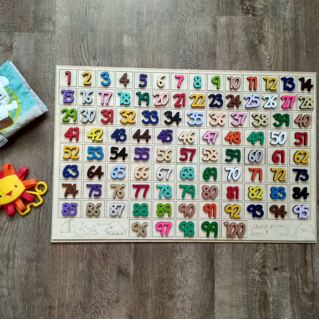 Math Hundred Board Game Sorter For Kids Laser Cut DXF File