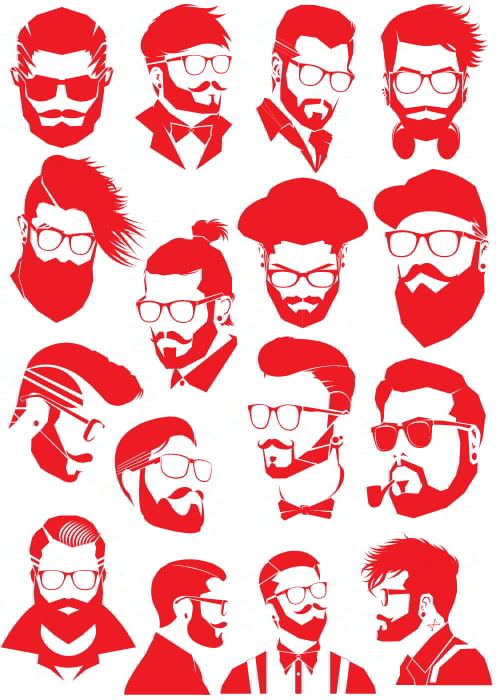 Men with Glasses and Beard Sticker CDR File