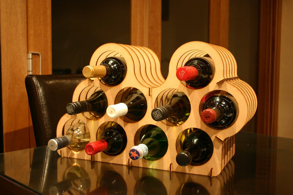 Mini Cellar Small Wine Rack Bottle Holder Storage DXF File