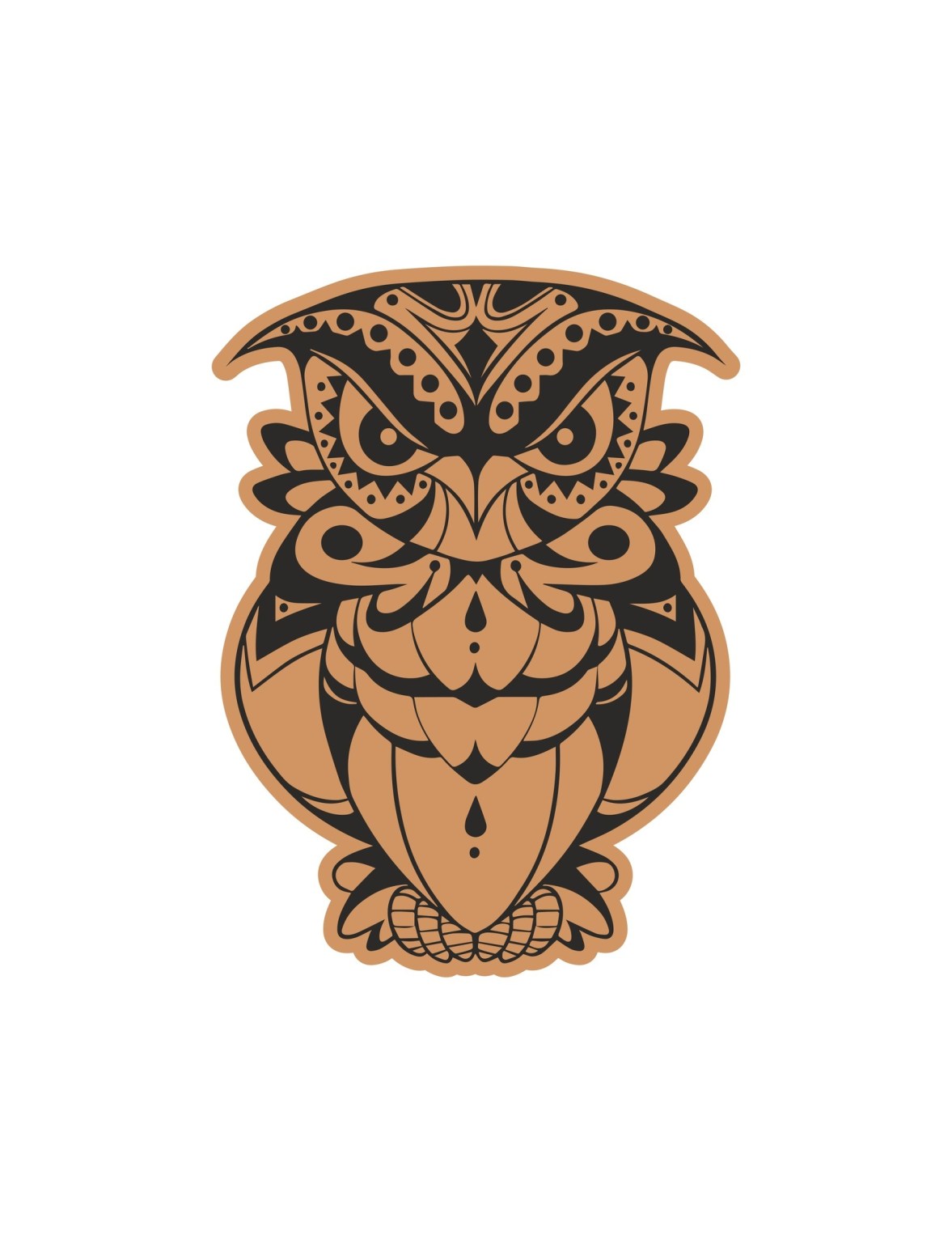 Mini Wooden Owl carving CDR File