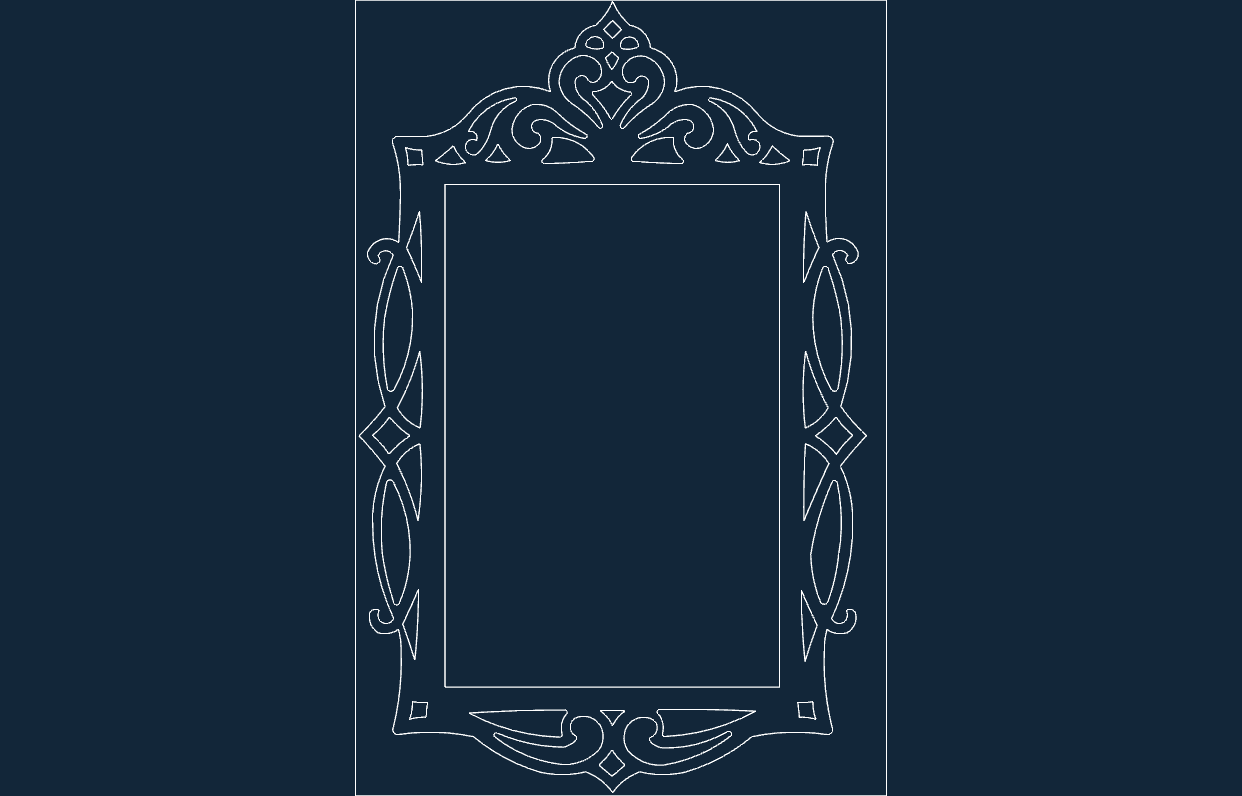 Mirror Frame Design 045 Free DXF Vectors File